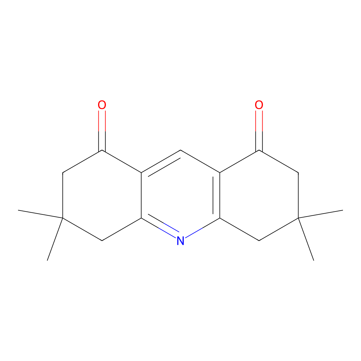 3,3,6,6-Tetramethyl-3,4,6,7-tetrahydro-2H,5H-acridine-1,8-dione molecular structure, CAS 27361-25-7