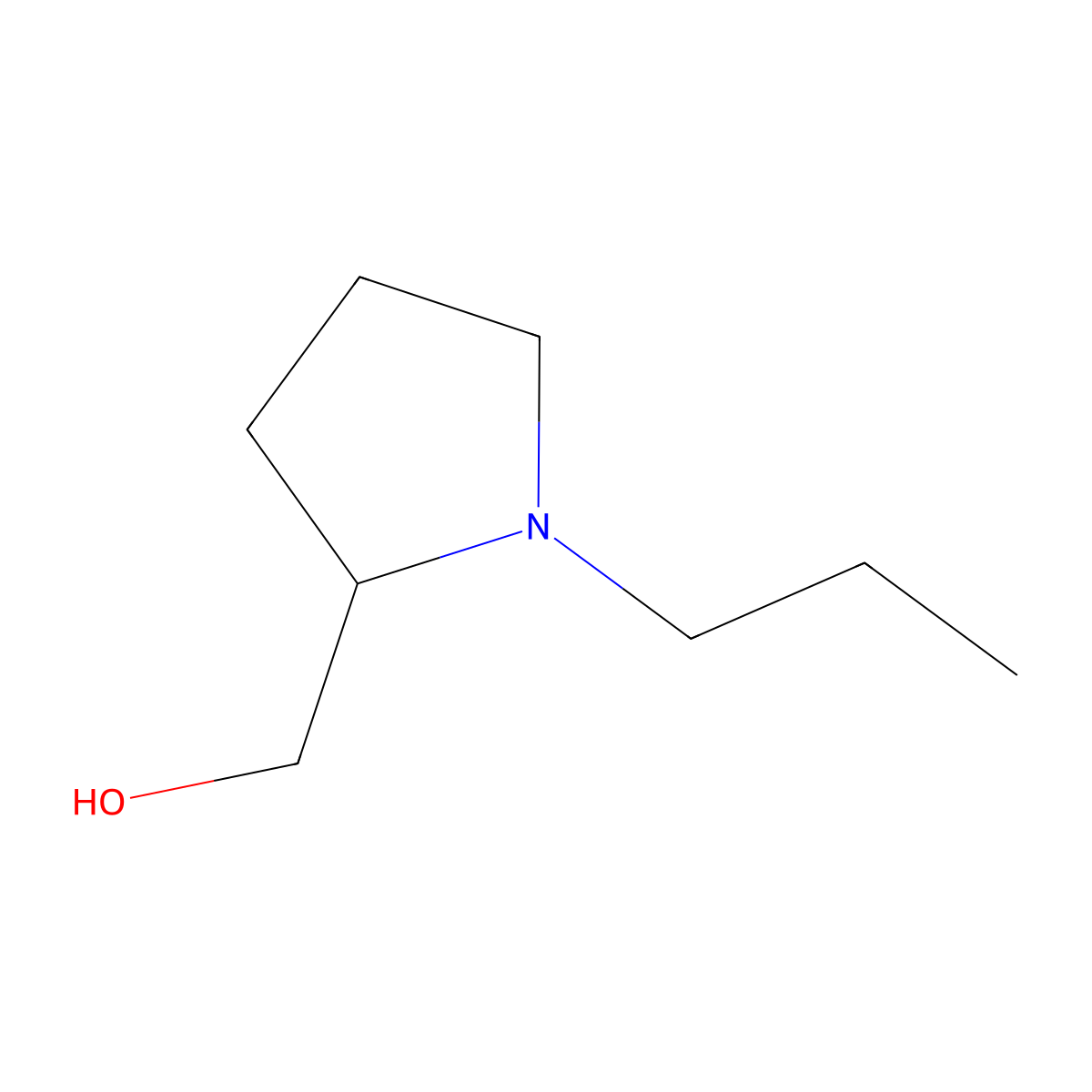 (1-Propylpyrrolidin-2-yl)methanol molecular structure, CAS 27361-78-0