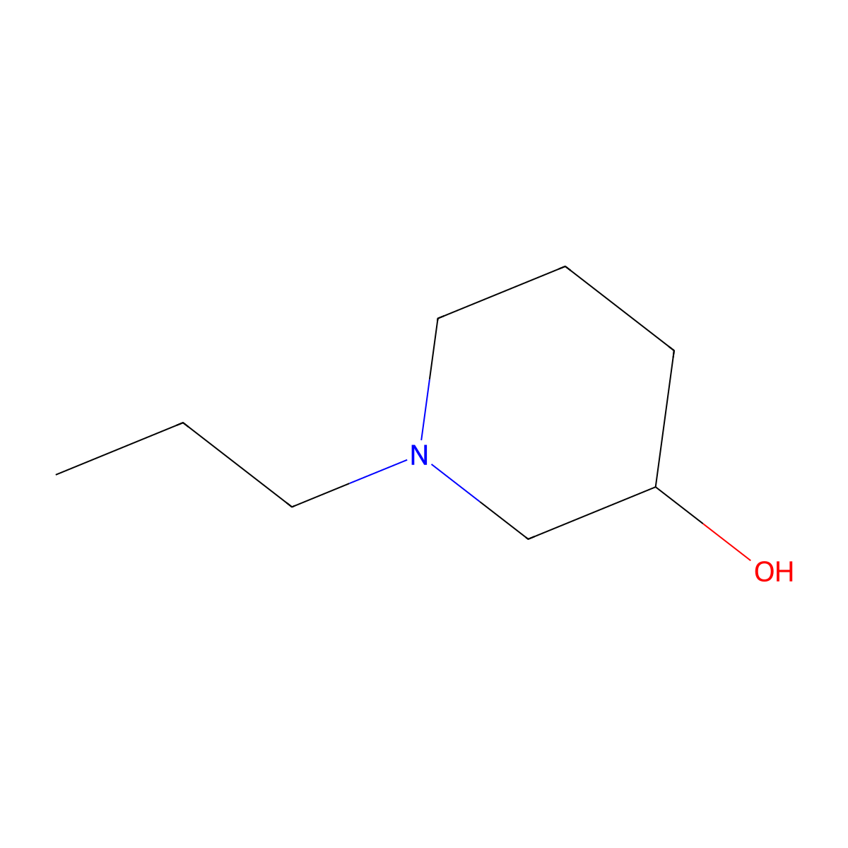 1-Propyl-3-piperidinol molecular structure, CAS 27361-79-1