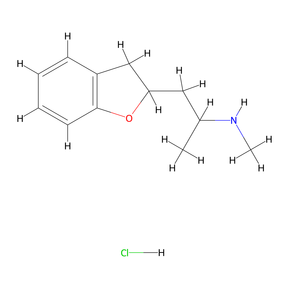 [1-(2,3-Dihydro-1-benzofuran-2-yl)propan-2-yl](methyl)amine hydrochloride molecular structure, CAS 2736218-42-9