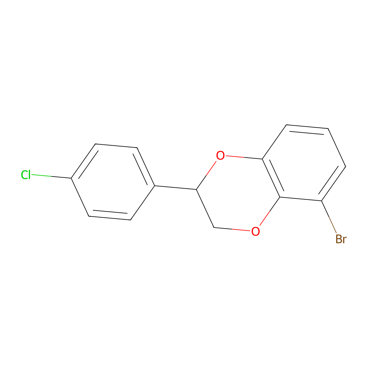(R)-5-bromo-2-(4-chlorophenyl)-2,3-dihydrobenzo[b][1,4]dioxine molecular structure, CAS 2736447-72-4