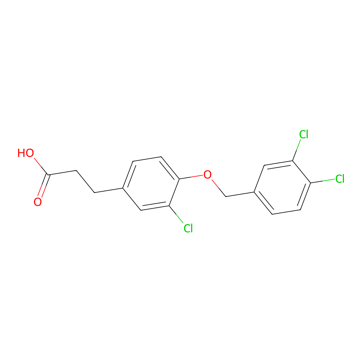 3-{3-Chloro-4-[(3,4-dichlorobenzyl)oxy]phenyl}propanoic acid molecular structure, CAS 2736451-32-2