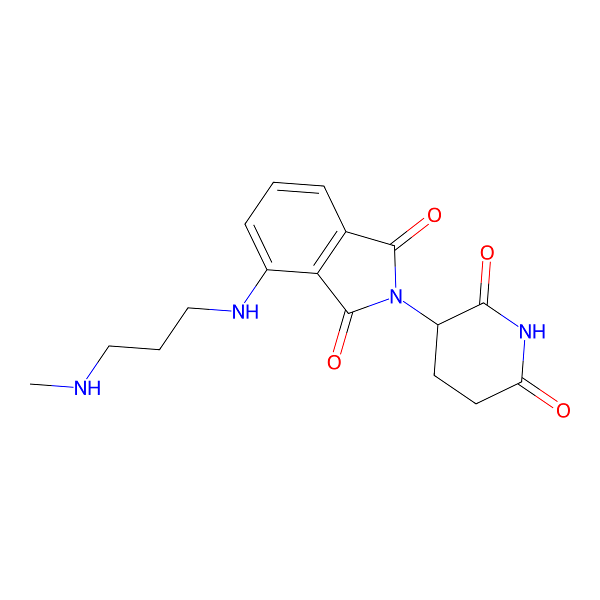 2-(2,6-Dioxo-3-piperidyl)-4-[3-(methylamino)propylamino]isoindoline-1,3-dione molecular structure, CAS 2736496-77-6