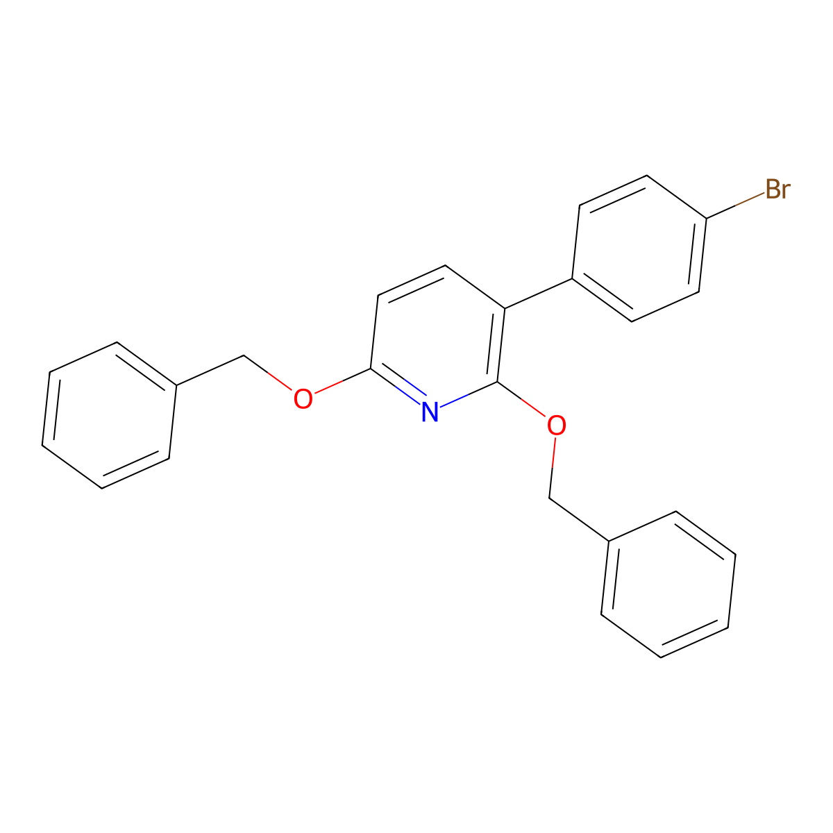 2,6-Bis(benzyloxy)-3-(4-bromophenyl)pyridine molecular structure, CAS 2736510-43-1