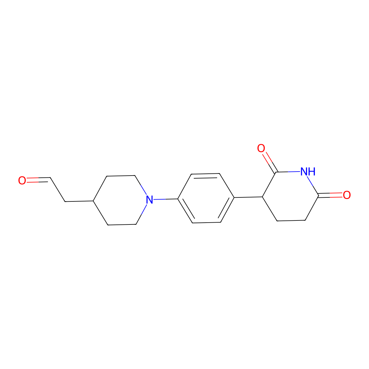 2-(1-(4-(2,6-Dioxopiperidin-3-YL)phenyl)piperidin-4-YL)acetaldehyde molecular structure, CAS 2736510-47-5