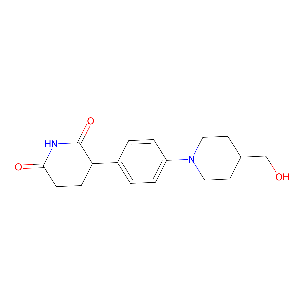 3-(4-(4-(Hydroxymethyl)piperidin-1-yl)phenyl)piperidine-2,6-dione molecular structure, CAS 2736511-31-0