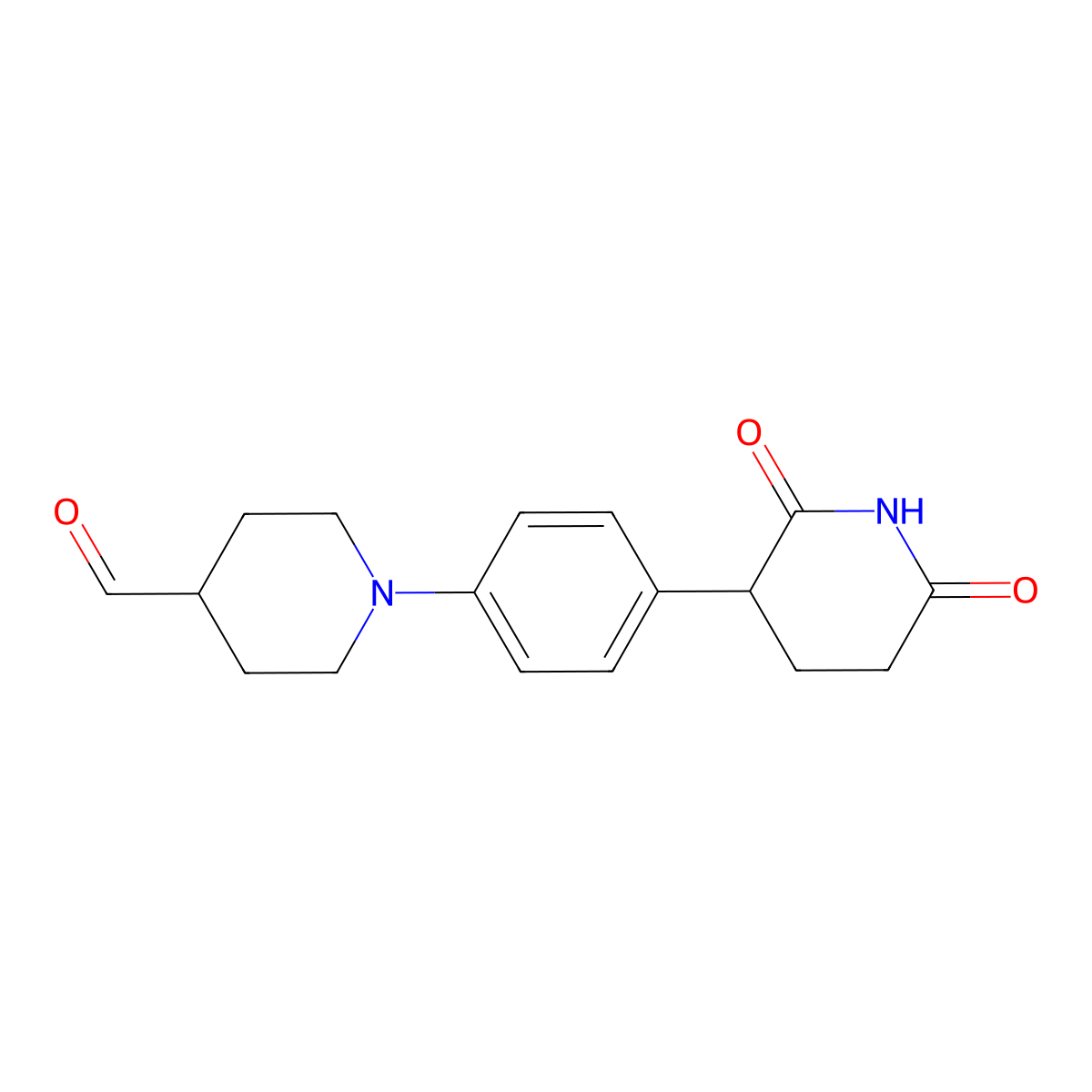 1-(4-(2,6-Dioxopiperidin-3-YL)phenyl)piperidine-4-carbaldehyde molecular structure, CAS 2736511-32-1