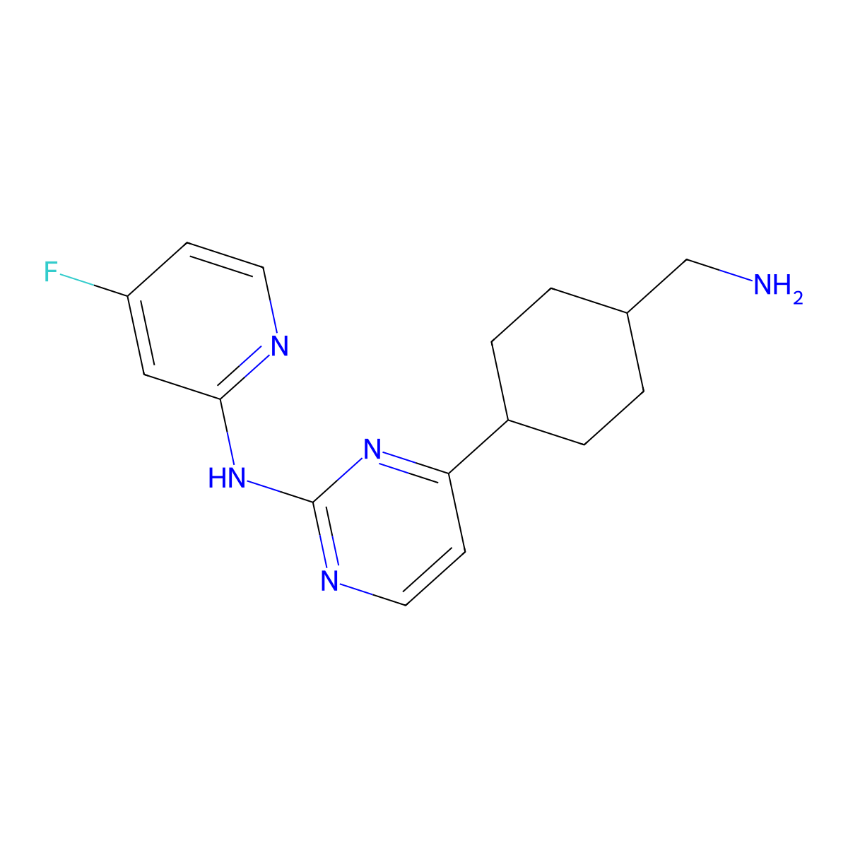 4-[4-(Aminomethyl)cyclohexyl]-N-(4-fluoro-2-pyridinyl)-2-pyrimidinamine molecular structure, CAS 2736955-68-1