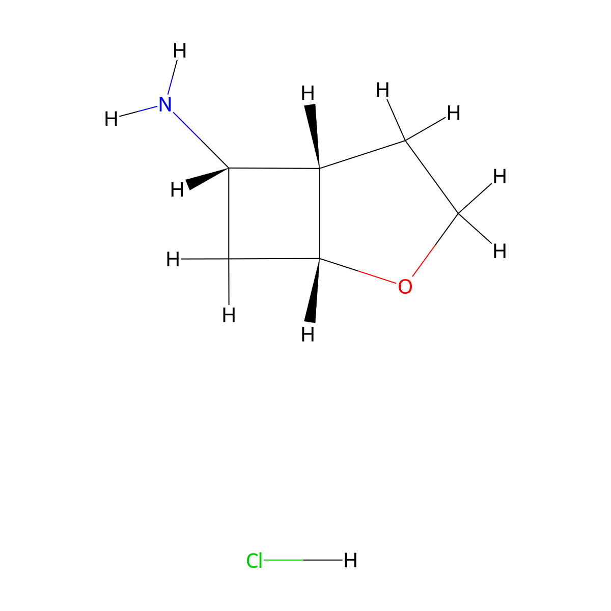 rac-(1R,5S,6S)-2-oxabicyclo(3.2.0)heptan-6-amine hydrochloride molecular structure, CAS 2736959-91-2