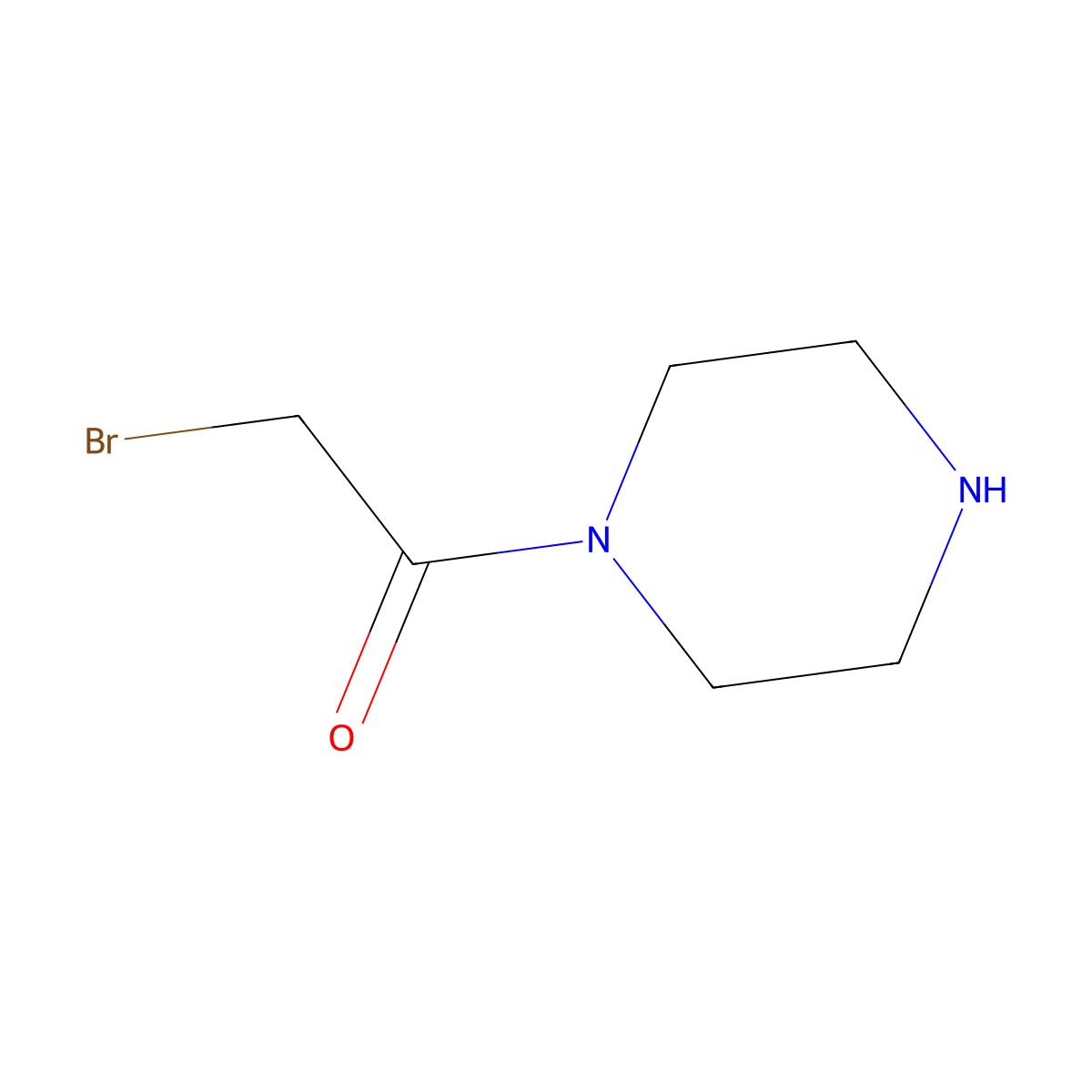 2-Bromo-1-(piperazin-1-yl)ethan-1-one molecular structure, CAS 2736960-04-4