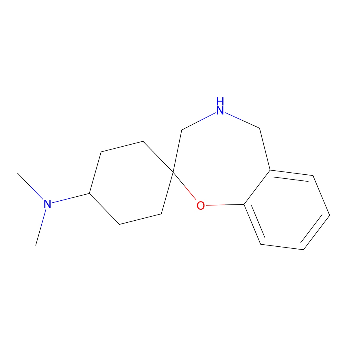N,N-dimethyl-4,5-dihydro-3H-spiro[benzo[f][1,4]oxazepine-2,1'-cyclohexan]-4'-amine molecular structure, CAS 2736961-06-9