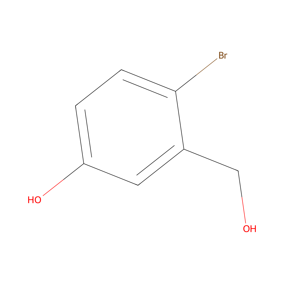 4-Bromo-3-(hydroxymethyl)phenol molecular structure, CAS 2737-20-4