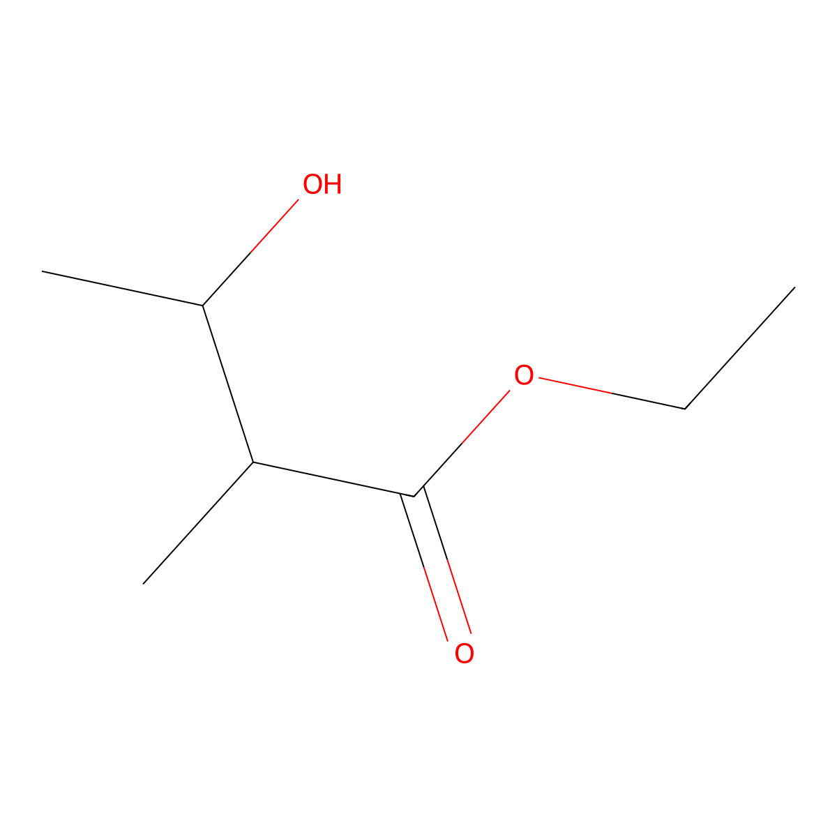 Ethyl 3-hydroxy-2-methylbutyrate molecular structure, CAS 27372-03-8