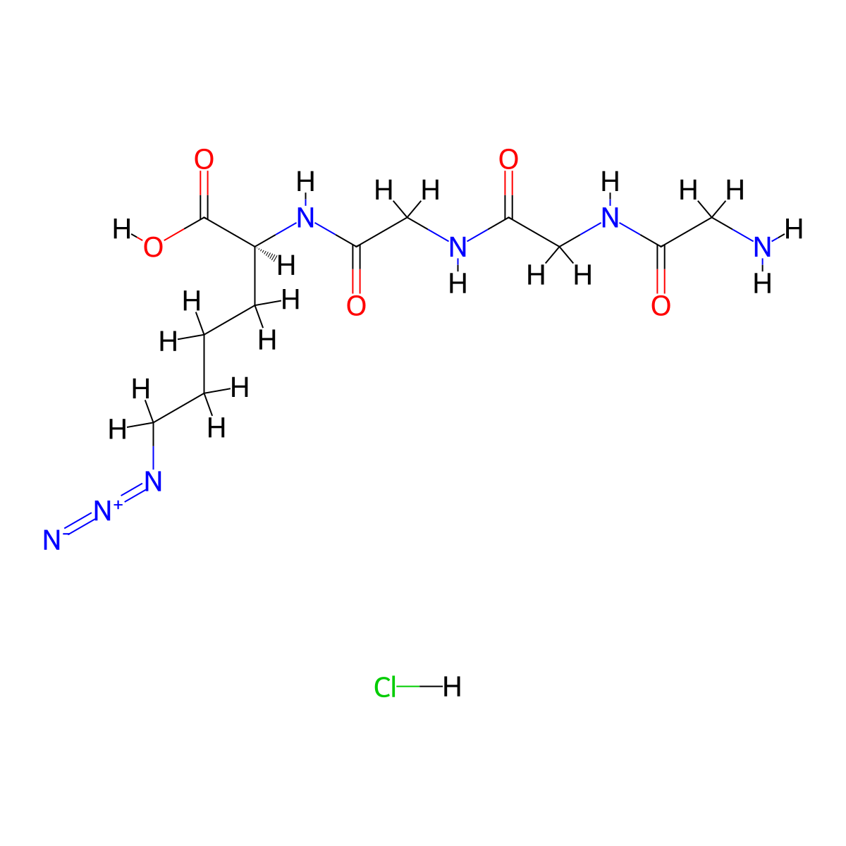 H-(Gly)3-Lys(N3)-OH hydrochloride molecular structure, CAS 2737202-70-7