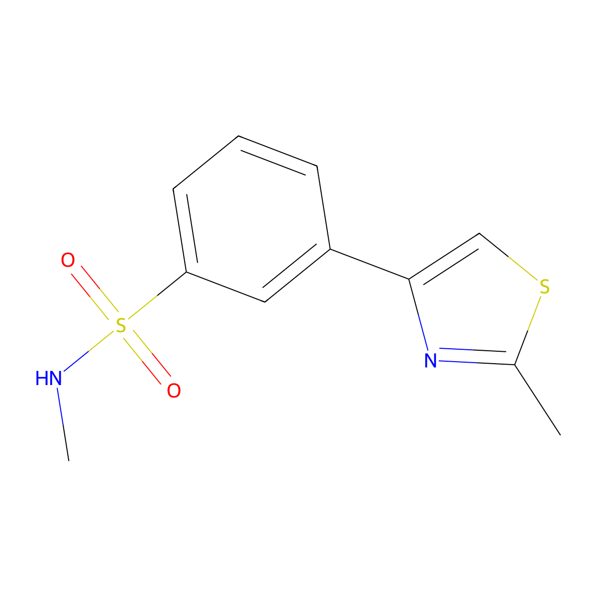 N-Methyl-3-(2-methylthiazol-4-yl)-benzenesulfonamide molecular structure, CAS 2737206-90-3