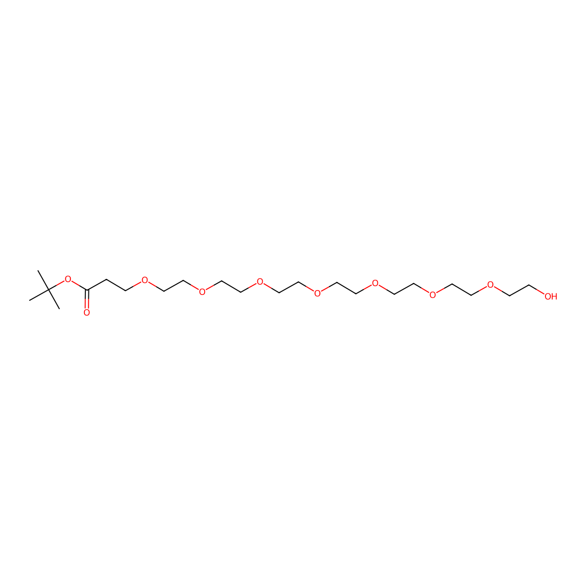 Hydroxy-PEG7-t-butyl ester molecular structure, CAS 2737223-20-8