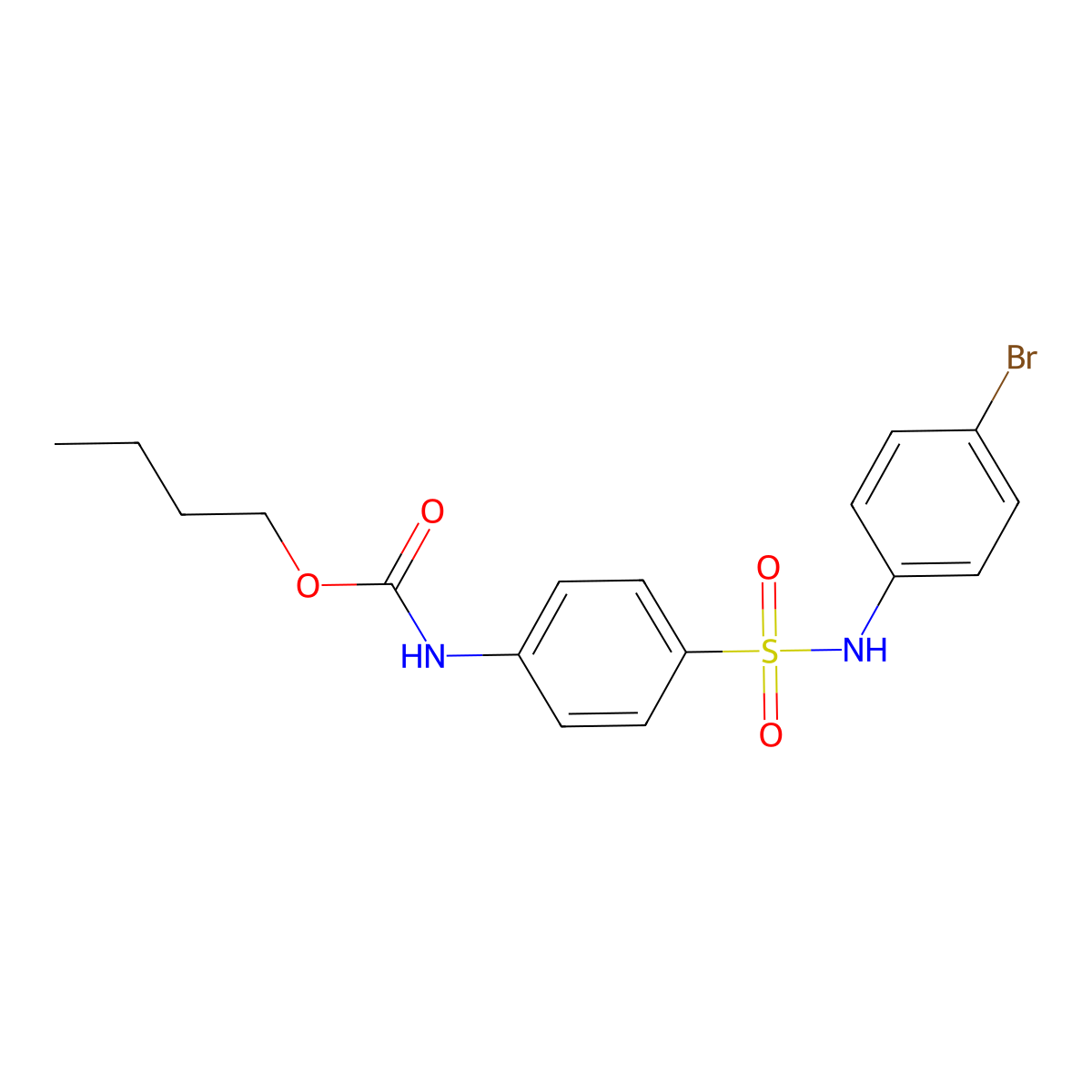Butyl 4-[(4-bromoanilino)sulfonyl]phenylcarbamate molecular structure, CAS 273725-76-1