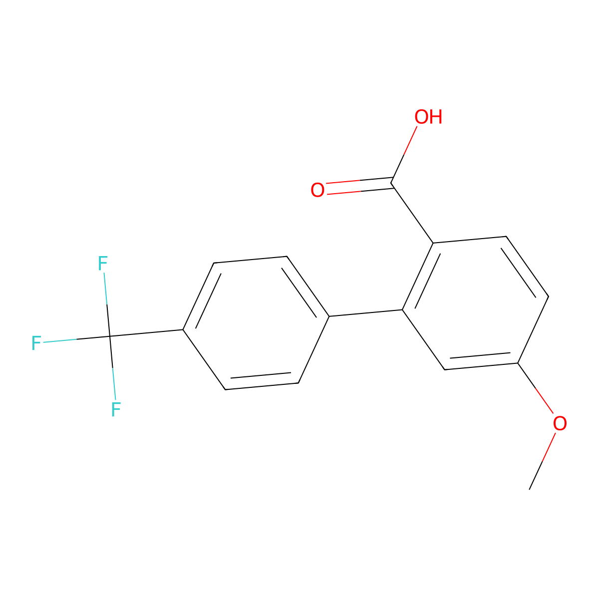 5-Methoxy-4'-(trifluoromethyl)biphenyl-2-carboxylic acid molecular structure, CAS 273727-17-6