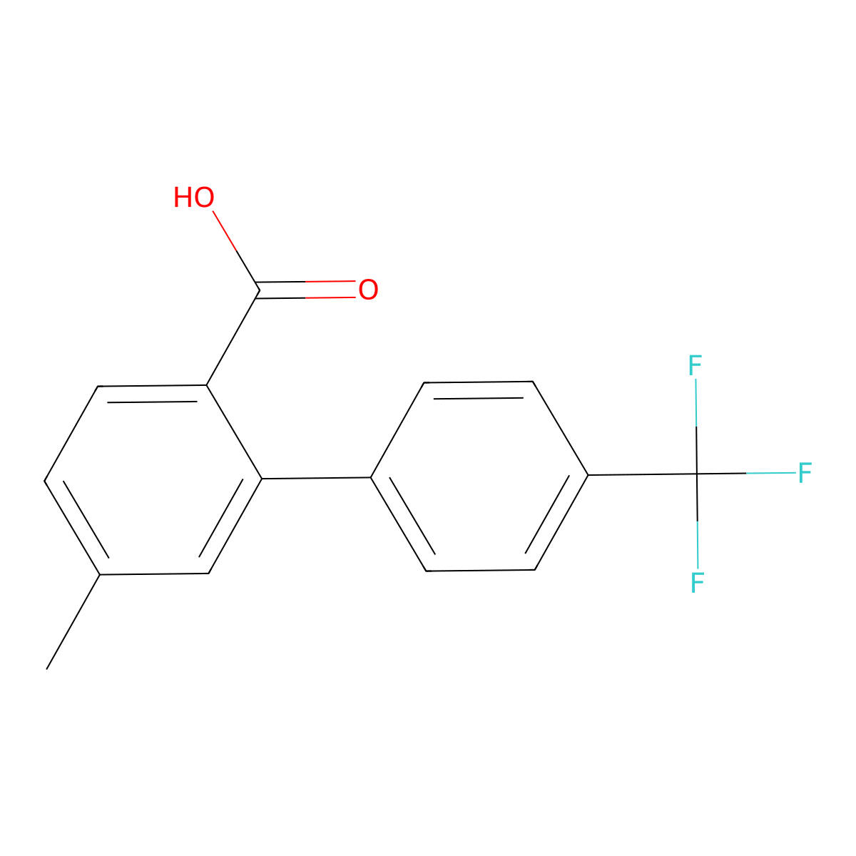 4-Methyl-2-[4-(trifluoromethyl)phenyl]benzoic acid molecular structure, CAS 273727-19-8