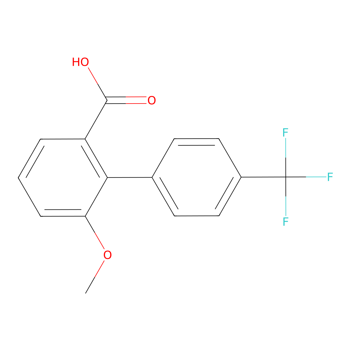 6-Methoxy-4'-trifluoromethyl biphenyl-2-carboxylic acid molecular structure, CAS 273727-20-1