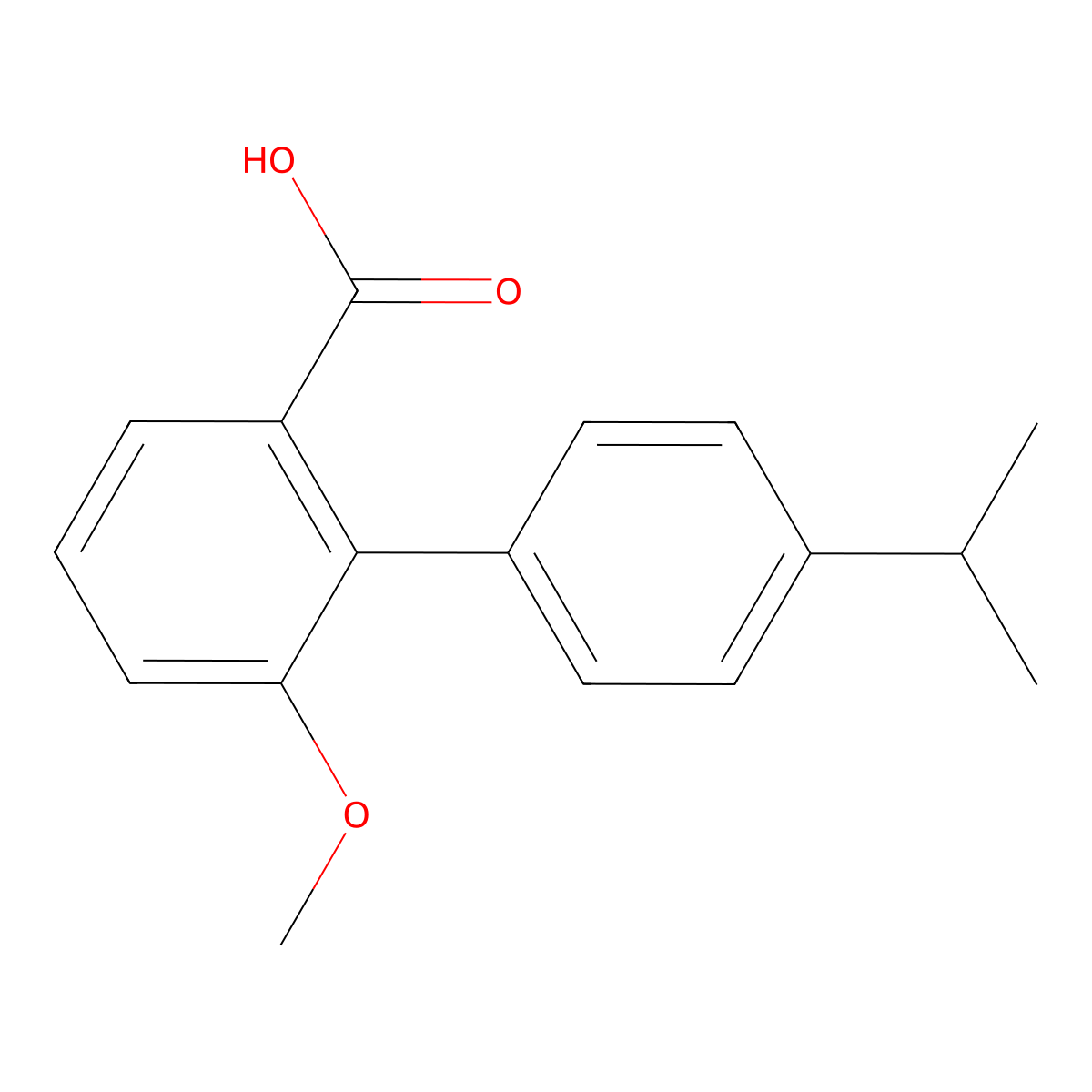 4'-Isopropyl-6-methoxy-biphenyl-2-carboxylic acid molecular structure, CAS 273727-21-2