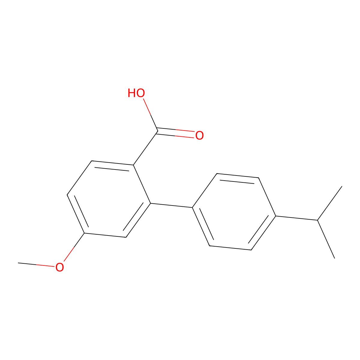 5-Methoxy-4'-(1-methylethyl)[1,1'-biphenyl]-2-carboxylic acid molecular structure, CAS 273727-23-4