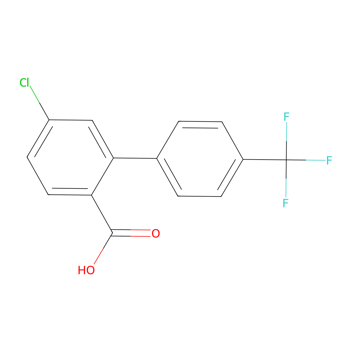 4-Chloro-2-(4-trifluoromethylphenyl)benzoic acid molecular structure, CAS 273727-25-6