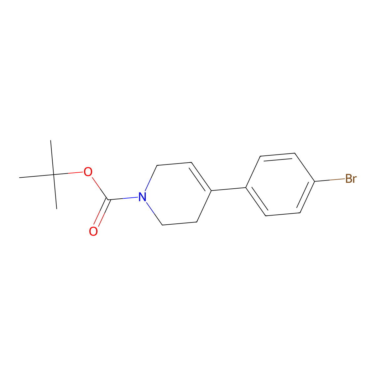 Tert-butyl 4-(4-bromophenyl)-3,6-dihydropyridine-1(2h)-carboxylate molecular structure, CAS 273727-44-9
