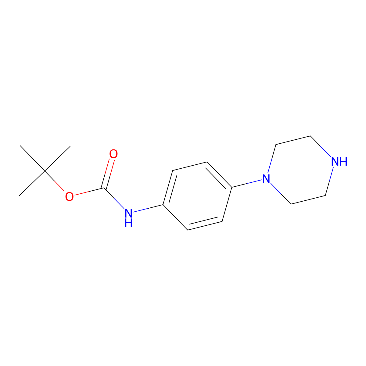 tert-butyl N-[4-(piperazin-1-yl)phenyl]carbamate molecular structure, CAS 273727-52-9