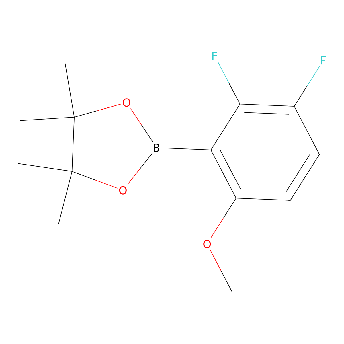 2,3-Difluoro-6-methoxyphenylboronic acid pinacol ester molecular structure, CAS 2737271-23-5