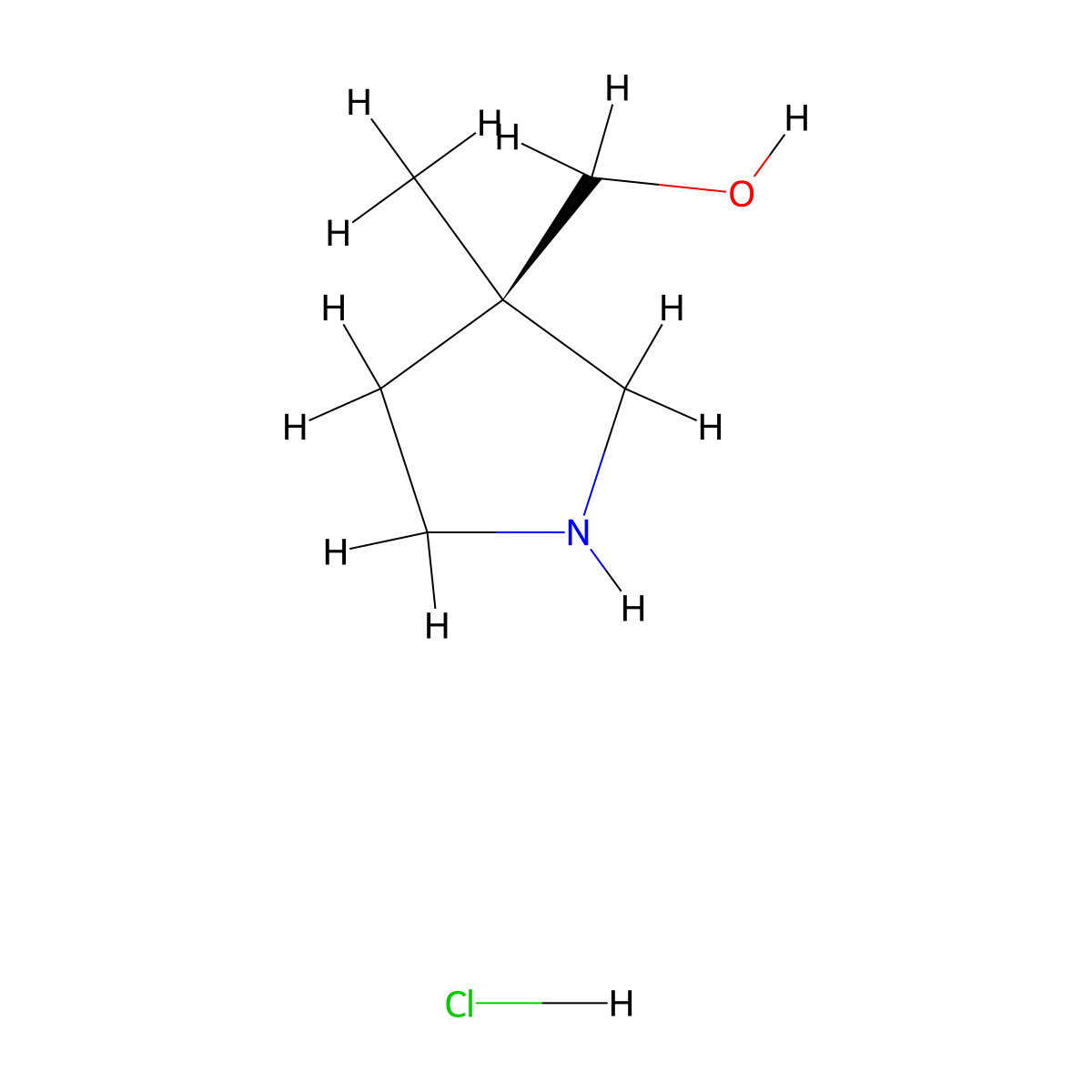 (R)-(3-Methylpyrrolidin-3-YL)methanol hydrochloride molecular structure, CAS 2737290-83-2