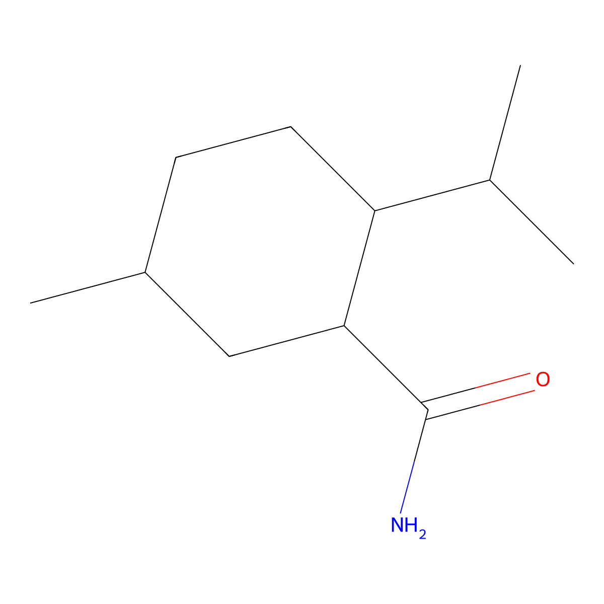 (1R,2S,5R)-5-Methyl-2-(propan-2-yl)cyclohexane-1-carboxamide molecular structure, CAS 27373-99-5