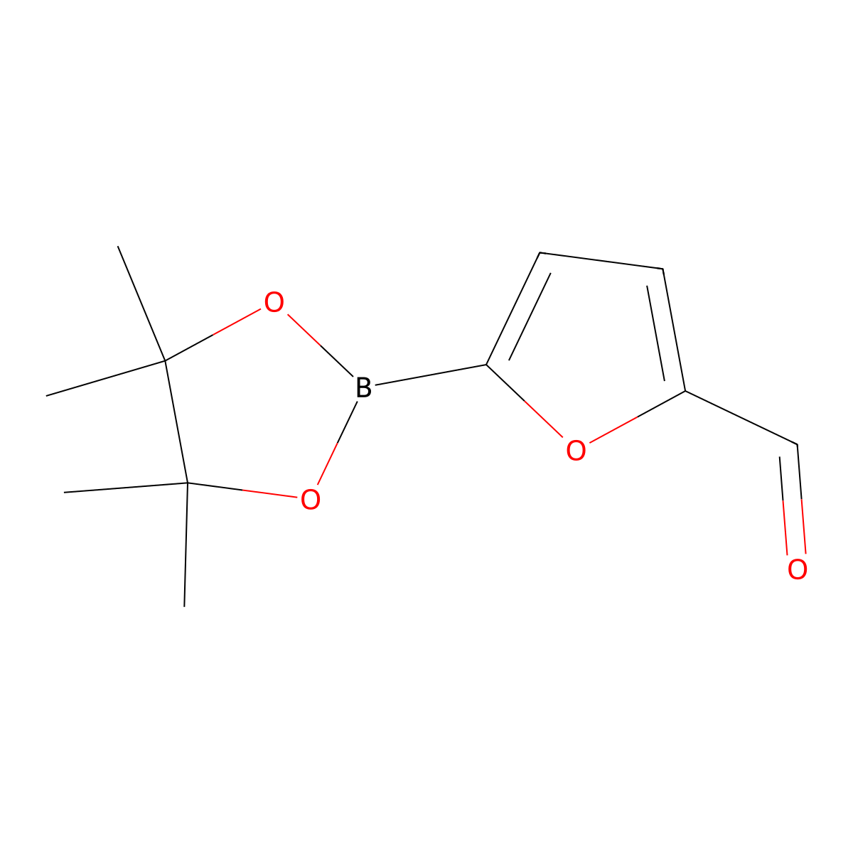 5-(4,4,5,5-Tetramethyl-1,3,2-dioxaborolan-2-yl)furan-2-carbaldehyde molecular structure, CAS 273731-82-1