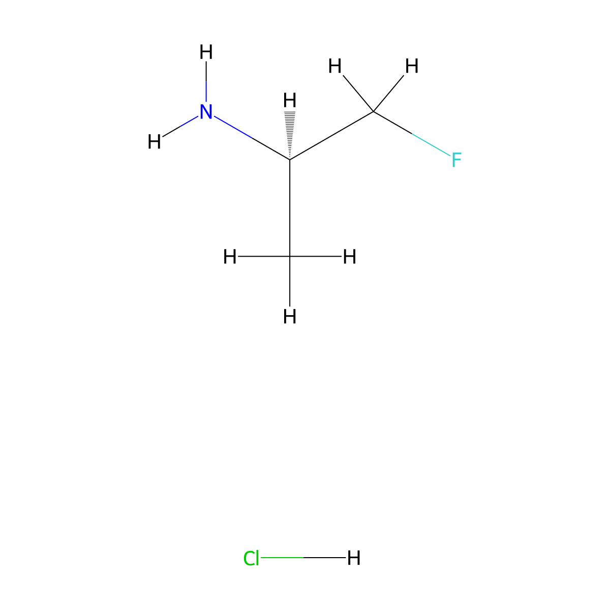 (R)-1-Fluoro-2-propylamine Hydrochloride molecular structure, CAS 273734-17-1