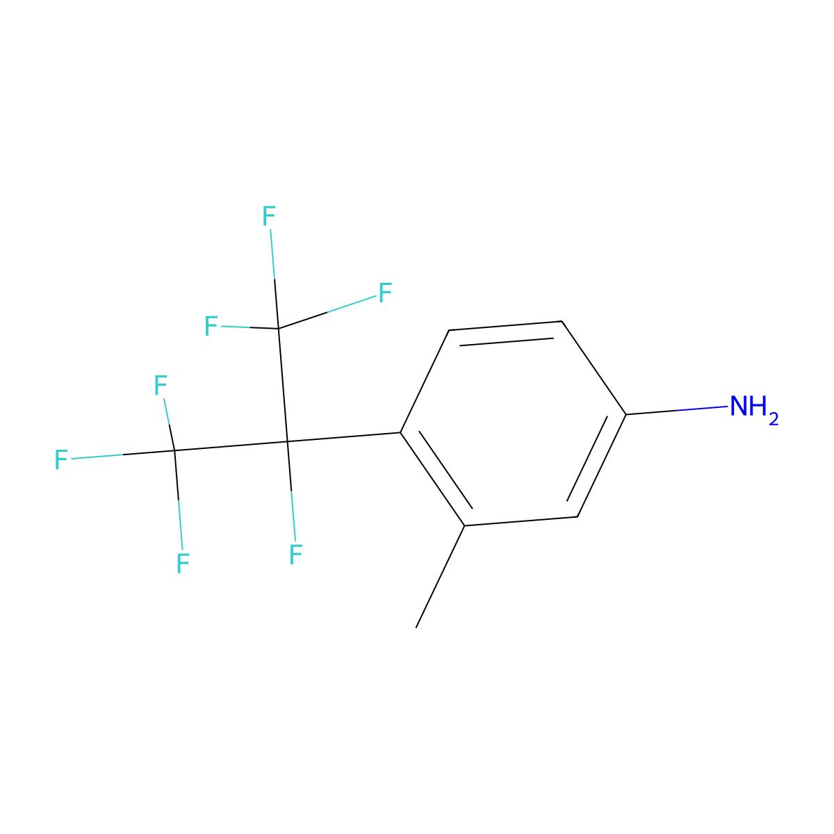 3-Methyl-4-[1,2,2,2-tetrafluoro-1-(trifluoromethyl)ethyl]benzenamine molecular structure, CAS 273735-33-4