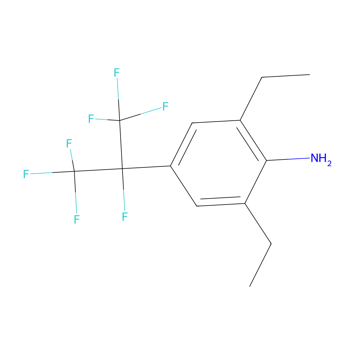 2,6-Diethyl-4-[1,2,2,2-tetrafluoro-1-(trifluoromethyl)ethyl]benzenamine molecular structure, CAS 273735-44-7