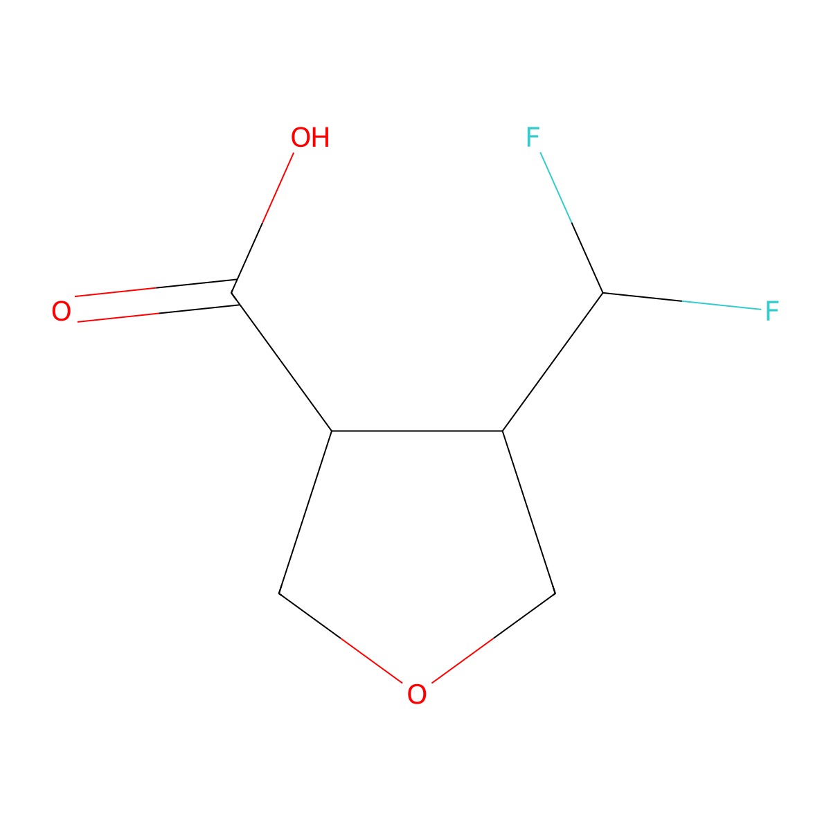 4-(Difluoromethyl)oxolane-3-carboxylic acid molecular structure, CAS 2737384-74-4