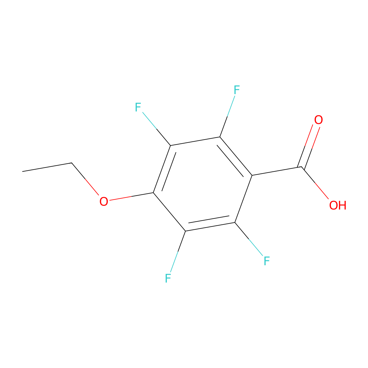4-Ethoxy-2,3,5,6-tetrafluorobenzoic acid molecular structure, CAS 27375-80-0