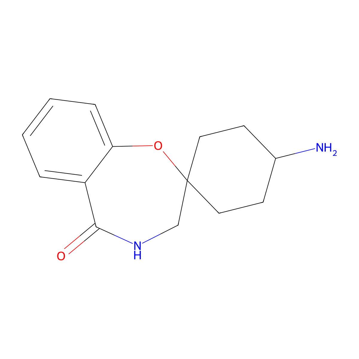 4'-amino-3,4-dihydro-5H-spiro[benzo[f][1,4]oxazepine-2,1'-cyclohexan]-5-one molecular structure, CAS 2737516-80-0