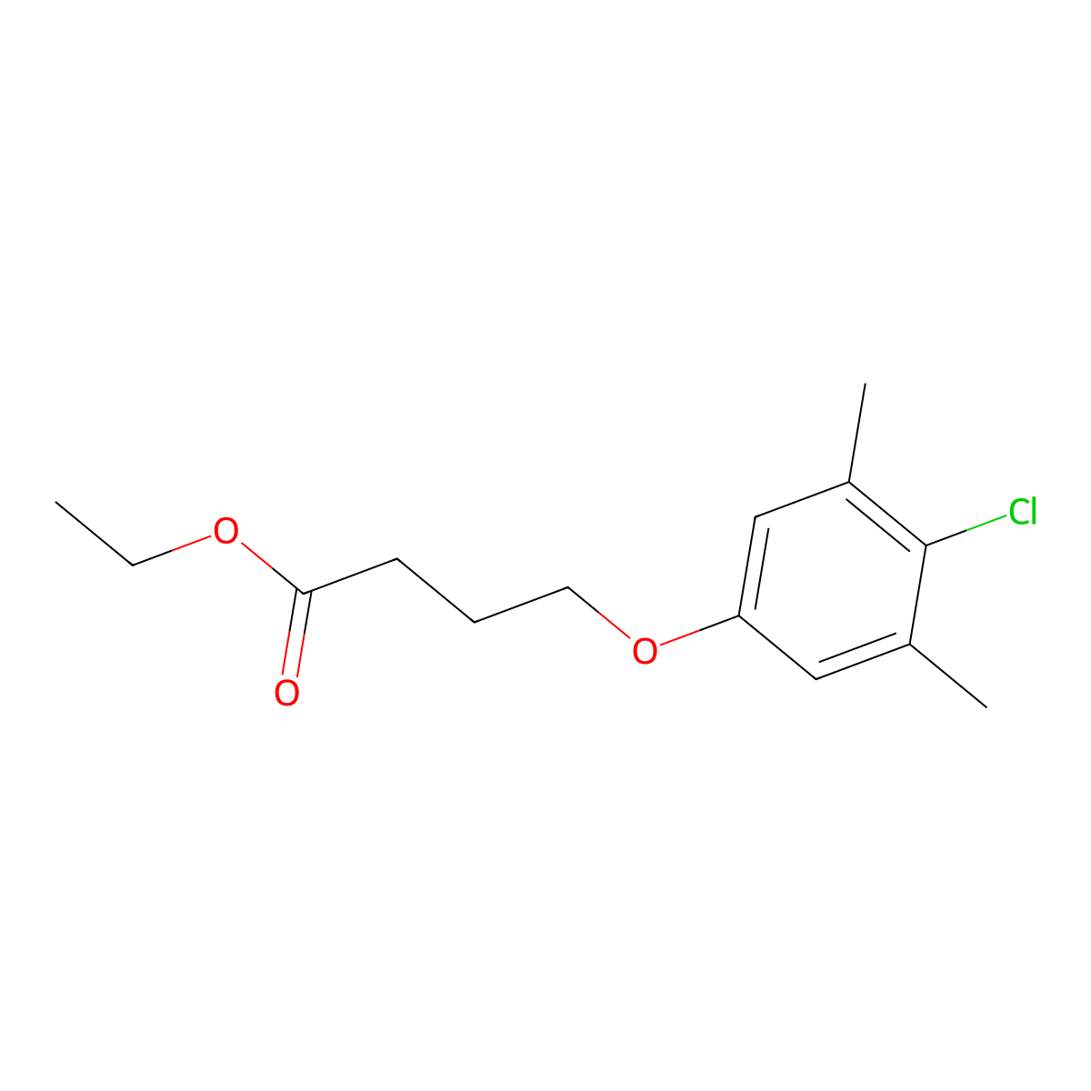 Ethyl 4-(4-chloro-3,5-dimethylphenoxy)butanoate molecular structure, CAS 2737518-97-5