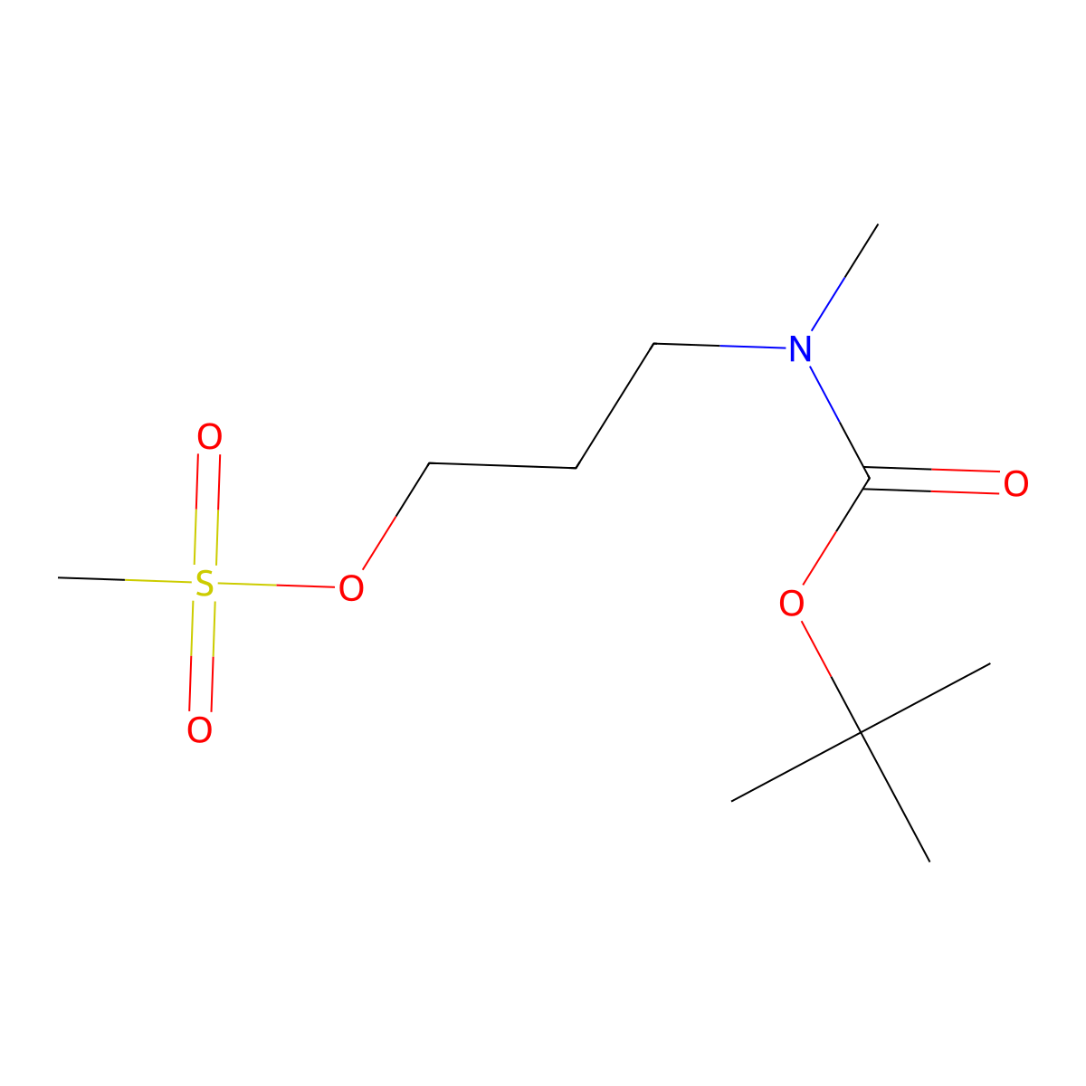 3-((Tert-butoxycarbonyl)(methyl)amino)propyl methanesulfonate molecular structure, CAS 273756-96-0