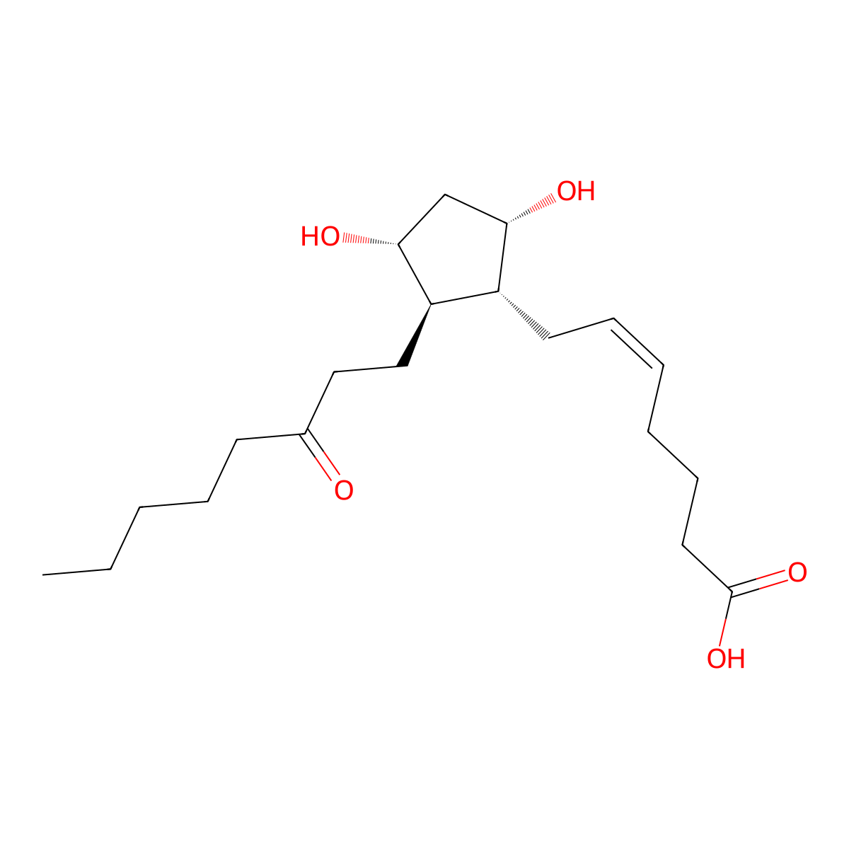 13,14-dihydro-15-keto-PGF2alpha molecular structure, CAS 27376-76-7