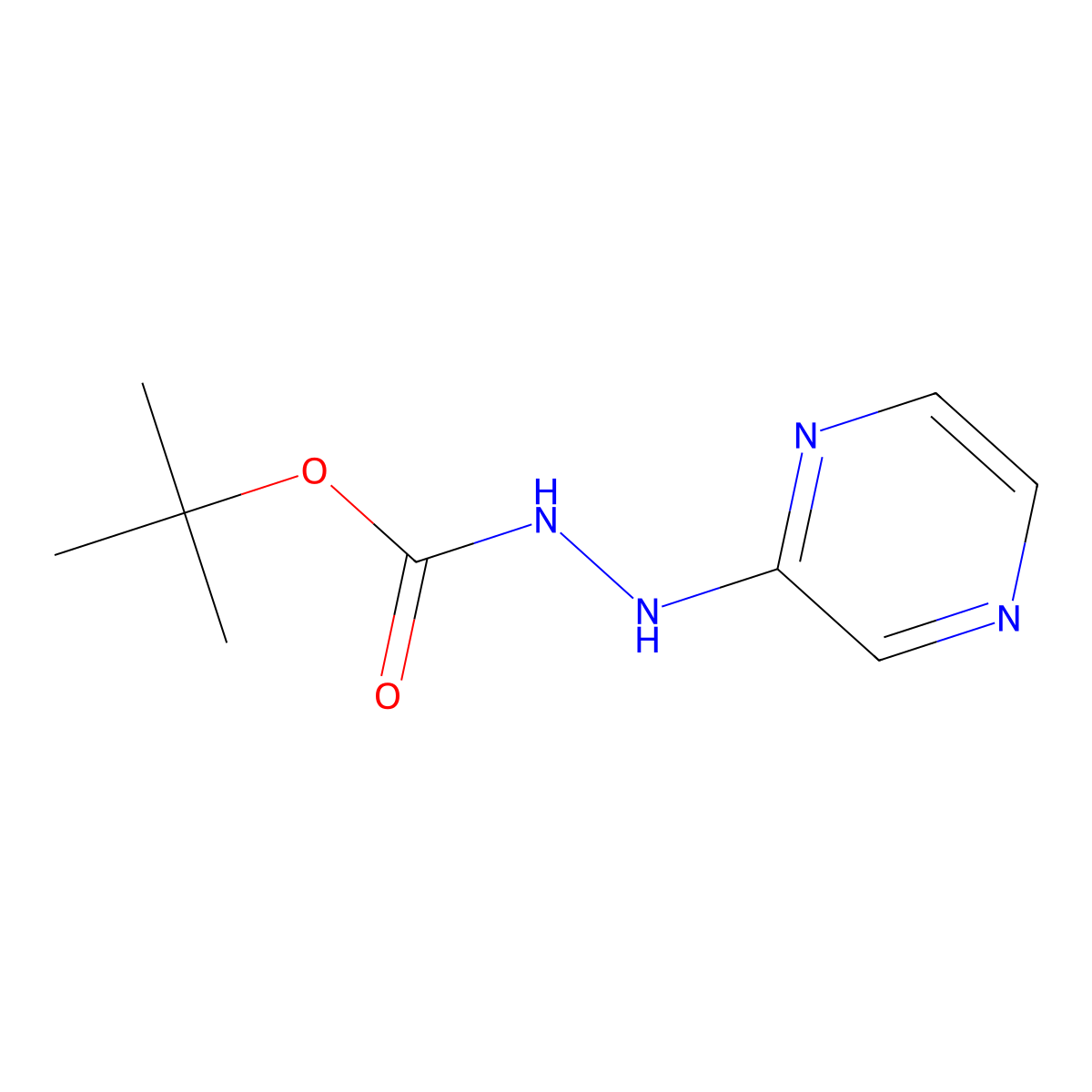 1,1-Dimethylethyl 2-(2-pyrazinyl)hydrazinecarboxylate molecular structure, CAS 2737633-30-4