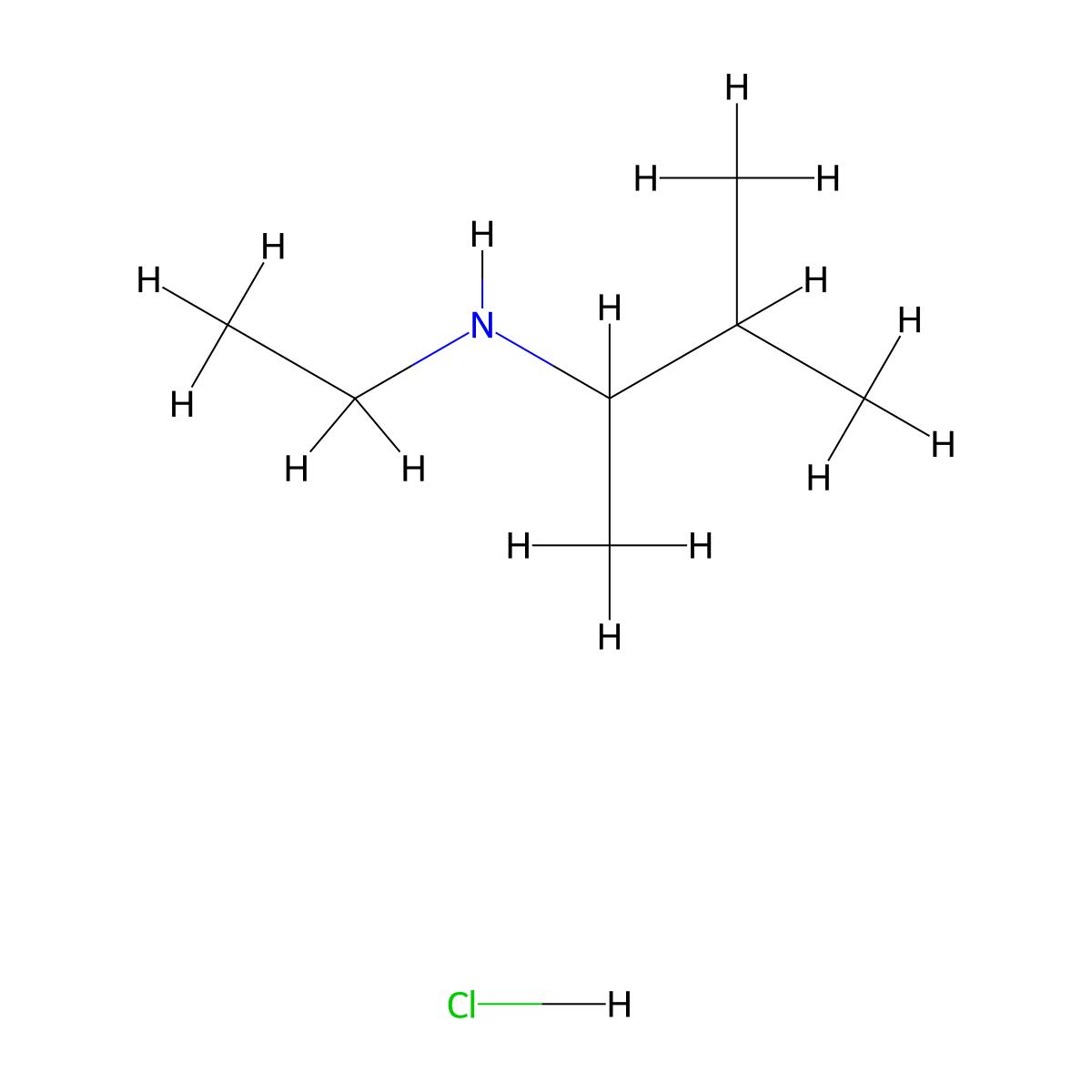 Ethyl(3-methylbutan-2-yl)amine hydrochloride molecular structure, CAS 2738-07-0