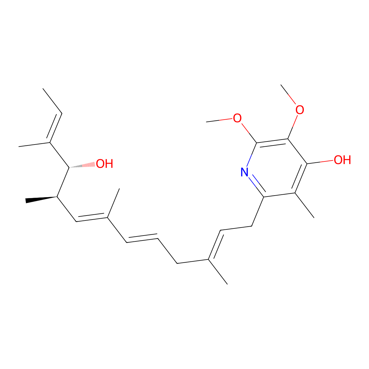 Piericidin A molecular structure, CAS 2738-64-9