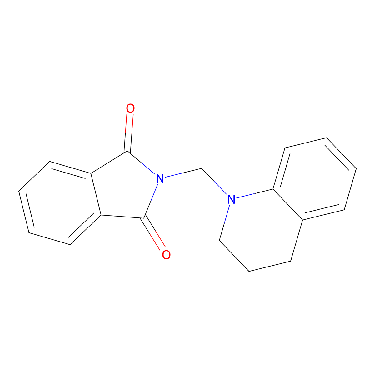 N-((1,2,3,4-Tetrahydro-1-quinolyl)methyl)phthalimide molecular structure, CAS 2738-99-0