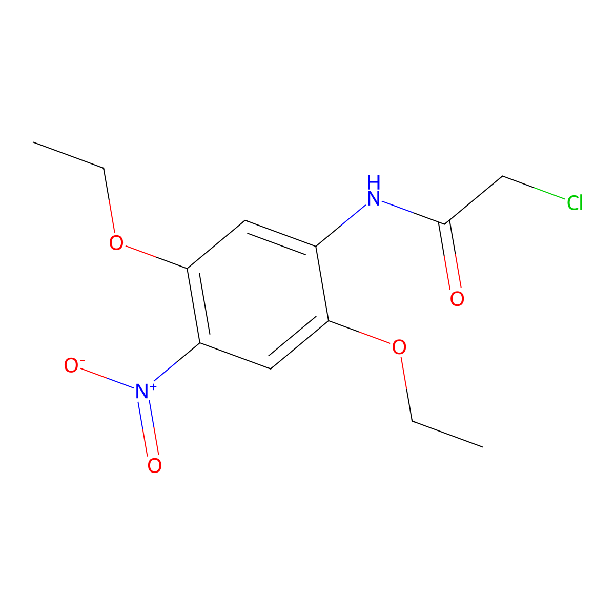 2-chloro-N-(2,5-diethoxy-4-nitrophenyl)acetamide molecular structure, CAS 2738050-89-8