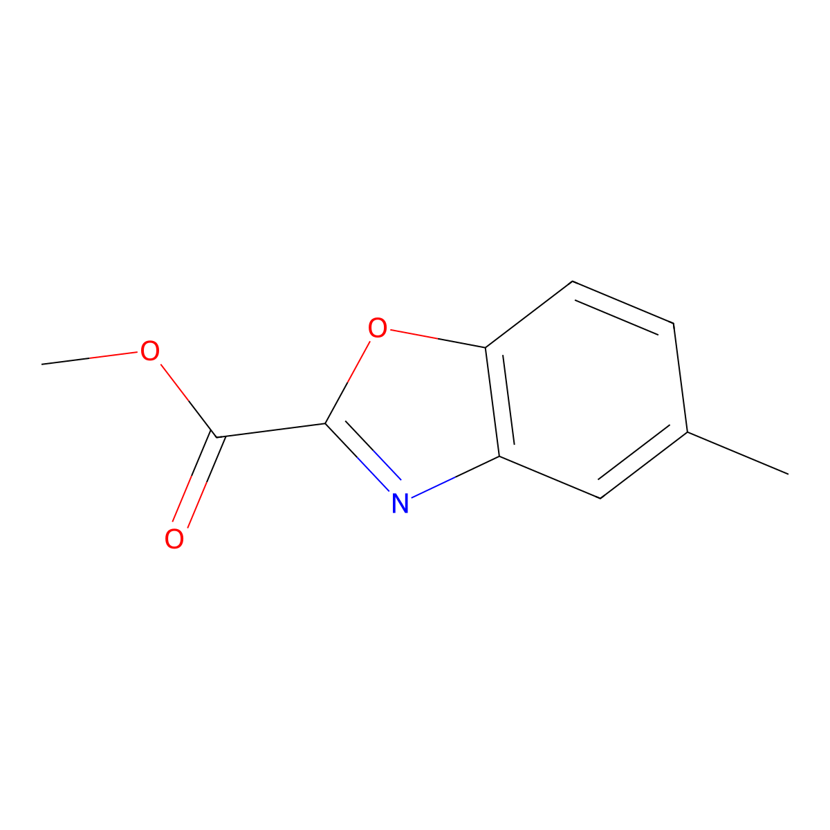 Methyl 5-methyl-1,3-benzoxazole-2-carboxylate molecular structure, CAS 27383-91-1