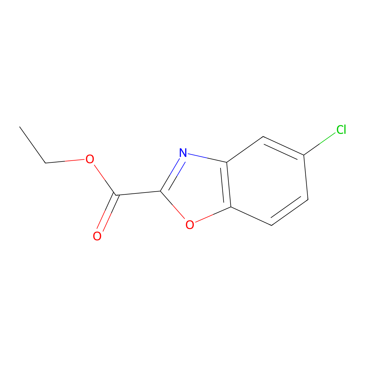 Ethyl 5-chloro-1,3-benzoxazole-2-carboxylate molecular structure, CAS 27383-93-3