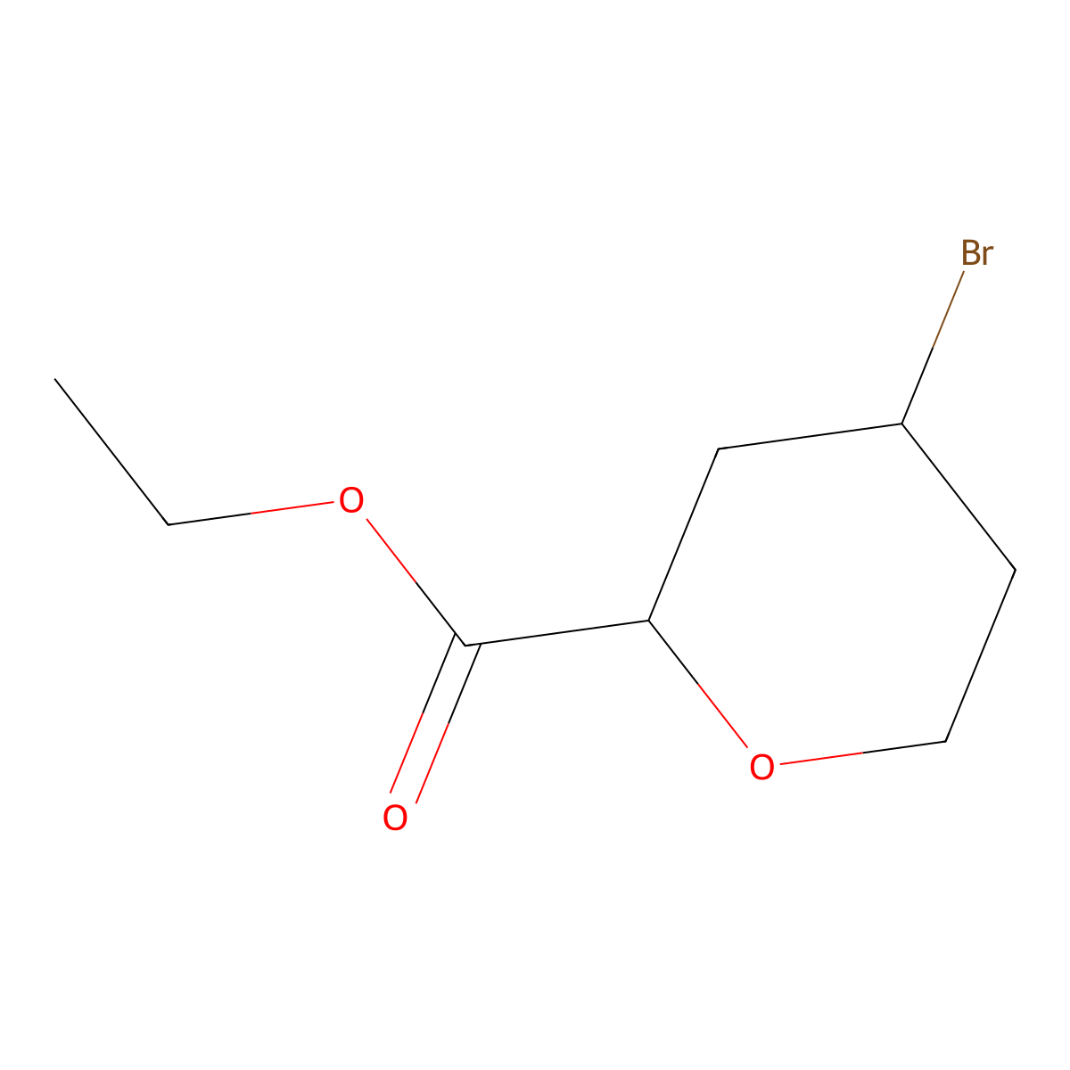 ethyl 4-bromotetrahydro-2H-pyran-2-carboxylate molecular structure, CAS 2738350-65-5